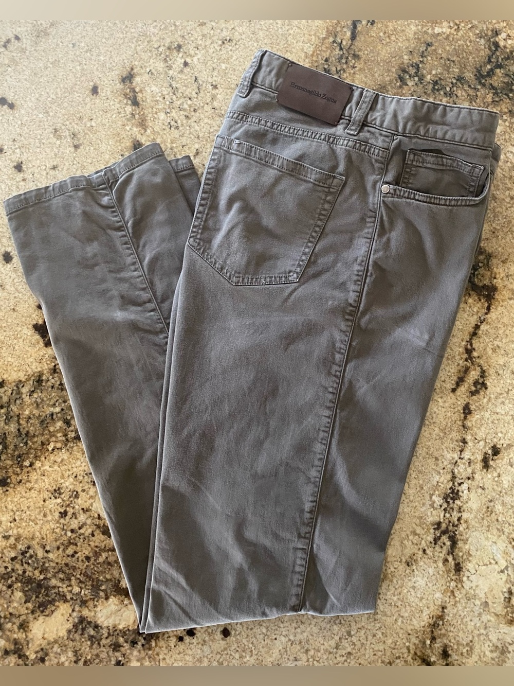Ermenegildo Zegna Men’s Grey Denim Jeans Straight Fit Size 36x34